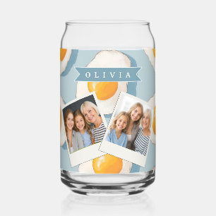 Persoonlijk Gebakken Eipatroon Pret Blauw Grappig Blikvorm Glas
