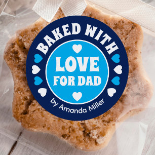 Persoonlijk Gebakken Met Liefde Vaderdag Bakken Ronde Sticker