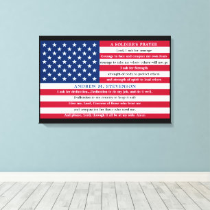 Persoonlijk Gebed voor Soldaten VS Amerikaanse Vla Canvas Afdruk