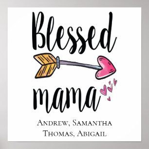Persoonlijk Geblessed Mama Moederdag Geschenk Poster