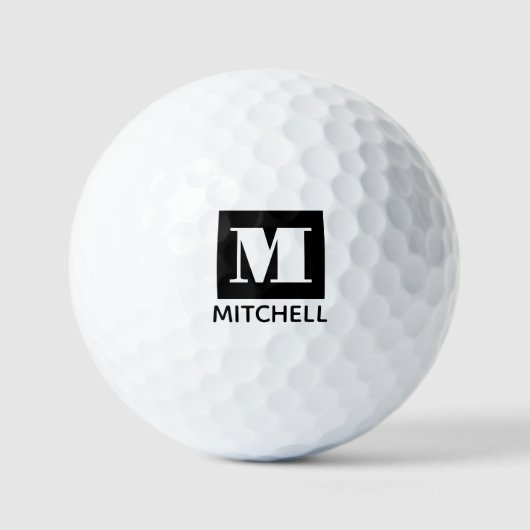 Persoonlijk gebold Initiaal Letter-monogram Golfballen (Voorkant)