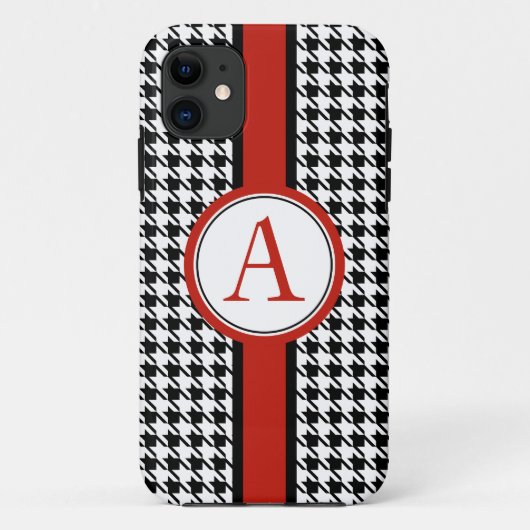 Persoonlijk Geborduurd Houndstooth iPhone 5 Case M (Achterkant)