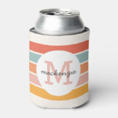 Persoonlijk Gebrandmerkt Retro Kleurrijke Strepen Blikjeskoeler (Blikje Voorkant)