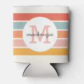 Persoonlijk Gebrandmerkt Retro Kleurrijke Strepen Blikjeskoeler (Voorkant)