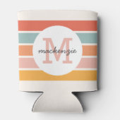 Persoonlijk Gebrandmerkt Retro Kleurrijke Strepen Blikjeskoeler (Achterkant)