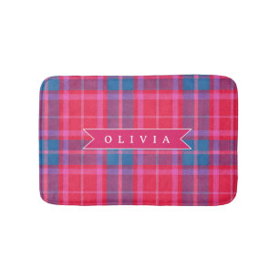 Persoonlijk Gebreid Roze Fuchsia Geruit Preppy Badmat