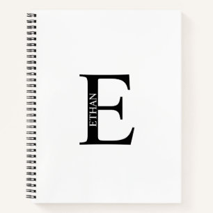 Persoonlijk geëlegant monogram- en naamnotitieboek notitieboek