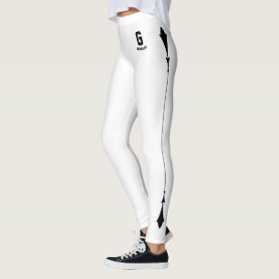 Persoonlijk geëlegant wit zwart accent monogram leggings