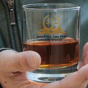 Persoonlijk gegraveerd advocatenkantoor whisky glas