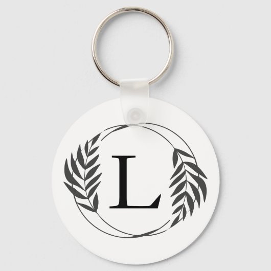 Persoonlijk gegraveerd geschenk met monogram sleutelhanger (Voorkant)