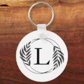 Persoonlijk gegraveerd geschenk met monogram sleutelhanger (Achterkant)