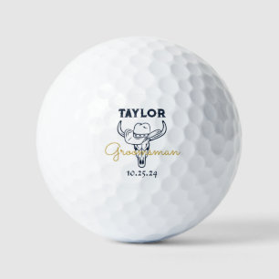 Persoonlijk gegraveerde bruidsjonkers monogram met golfballen