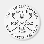 Persoonlijk Gegraveerde Moderne Golf Hole In One Magneet (Voorkant)