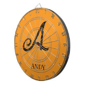 Persoonlijk Geïnitialiseerd Elegant Monogram Dartbord (Voorkant Rechts)