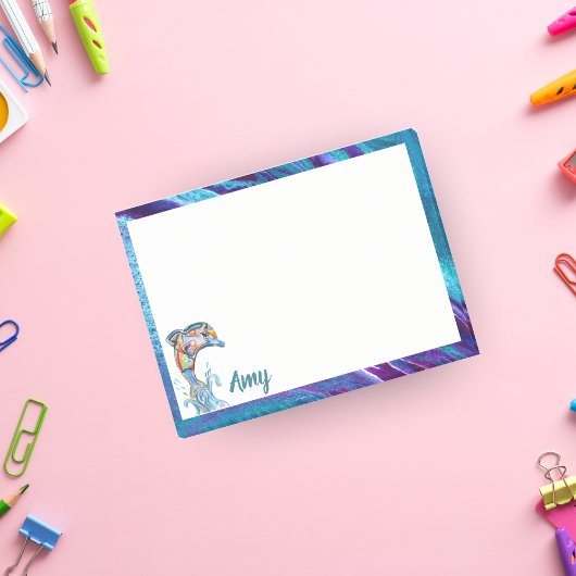 Persoonlijk gekleurde potlood Dolfijn Springend Post-it® Notes
