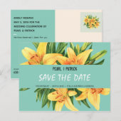 Persoonlijk - Gele Stargazer Save The Date Briefkaart (Voorkant / Achterkant)