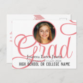 Persoonlijk gelukwensings script Afstudeerfoto Briefkaart (Voorkant / Achterkant)