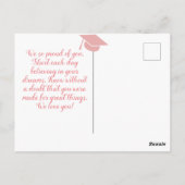 Persoonlijk gelukwensings script Afstudeerfoto Briefkaart (Achterkant)