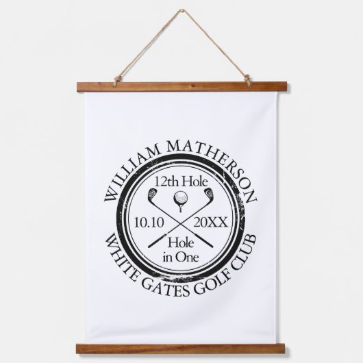 Persoonlijk Gemaakt Klassiek Golf Hole-in-One Hangend Wandkleed (Voorkant)