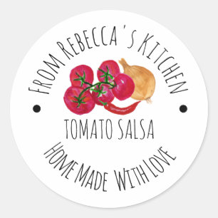 Persoonlijk gemaakt zelfgemaakte Salsa-inmaaklabel Ronde Sticker