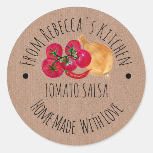 Persoonlijk gemaakt zelfgemaakte Salsa-inmaaklabel Ronde Sticker