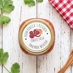 Persoonlijk gemaakt zelfgemaakte Salsa-inmaaklabel Ronde Sticker