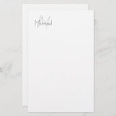 Persoonlijk geminimaliseerd eenvoudig modern naam briefpapier (Voorkant / Achterkant)