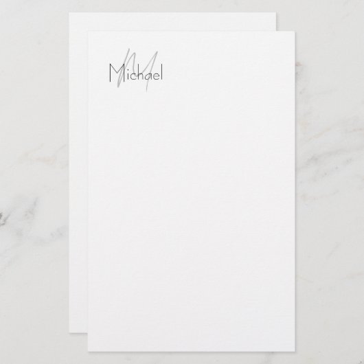 Persoonlijk geminimaliseerd eenvoudig modern naam briefpapier (Voorkant / Achterkant)