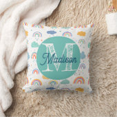 Persoonlijk gemonogrammeerd regenboogkussen kussen (Deken)