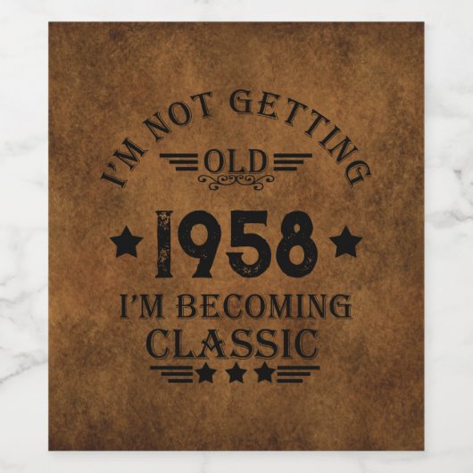 Persoonlijk georganiseerd 65e verjaardagsfeest in wijn etiket (Enkel label)