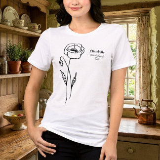 Persoonlijk gepersonaliseerd pensioenpapaver t-shirt