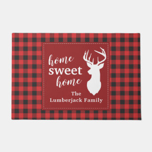 Persoonlijk gepersonaliseerde Lumberjack met kerst Deurmat