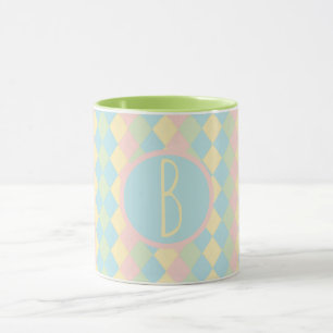 Persoonlijk geruite argyle lente pastel gekleurd p mok