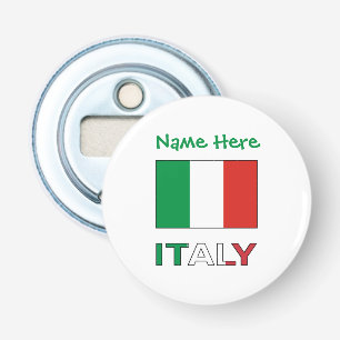Persoonlijk Geschenk Italiaanse Vlag Republiekdag Button Flesopener