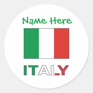 Persoonlijk Geschenk Italiaanse Vlag Republiekdag Ronde Sticker