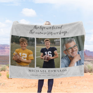 Persoonlijk geschenk met 3 foto's ter nagedachteni fleece deken
