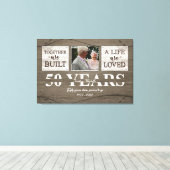 Persoonlijk geschenk voor 50-jarig jubileum voor o canvas afdruk (Insitu (Houten vloer))