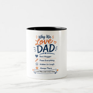 Persoonlijk Geschenk Waarom We Papa Liefhebben van Tweekleurige Koffiemok