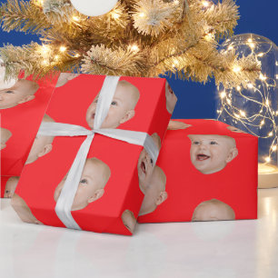 Persoonlijk Gezicht 30e 40e Verjaardag Aangepaste Cadeaupapier