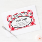 Persoonlijk Gingham Boerderij Eierdoos Label (Envelop)
