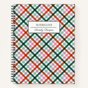 Persoonlijk Gingham Familie Receptenboek Notitieboek