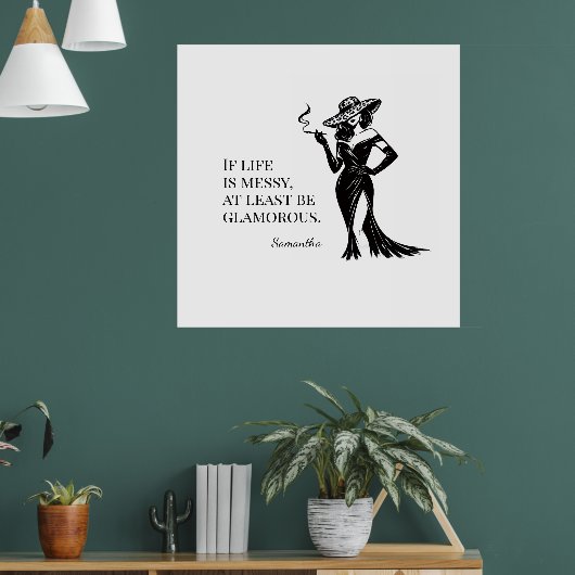 Persoonlijk glamour stijl citaat ontwerp poster (Woonkamer 1)