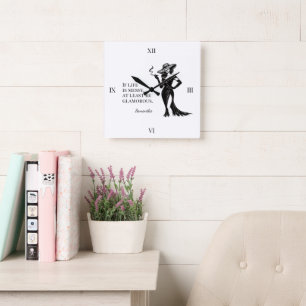 Persoonlijk glamour stijl citaat ontwerp wandklok vierkante klok