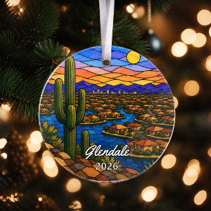 Persoonlijk Glendale, Arizona, Gebrandschilderd Gl Ornament