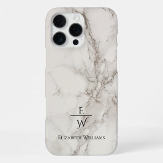 Persoonlijk glinsterend stoffig zwart en wit marme iPhone 16 pro max hoesje