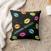Persoonlijk glow-in-the-dark neon lippenkussen op  kussen (Deken)