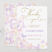 Persoonlijk Godmoeder dank je kaart (Voorkant / Achterkant)