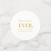 Persoonlijk Gold White - Beste dag ooit huwelijk Confetti (Kleine voorkant)