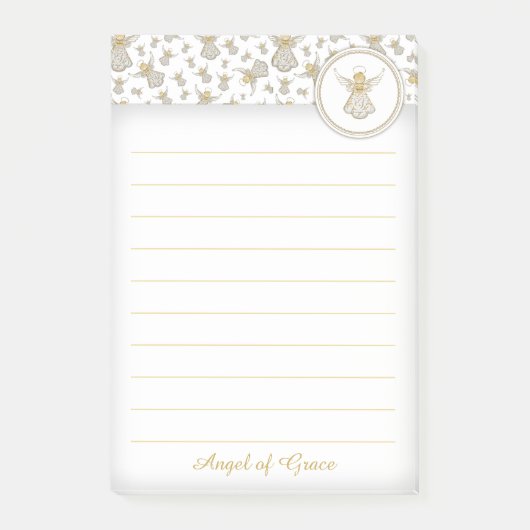Persoonlijk: Golden Kerstmis "Angel of Grace" Post-it® Notes (Voorkant)