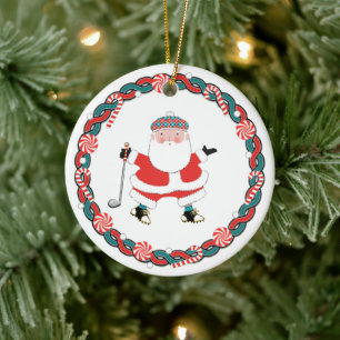 Persoonlijk golf kerst verzamelobject keramisch ornament